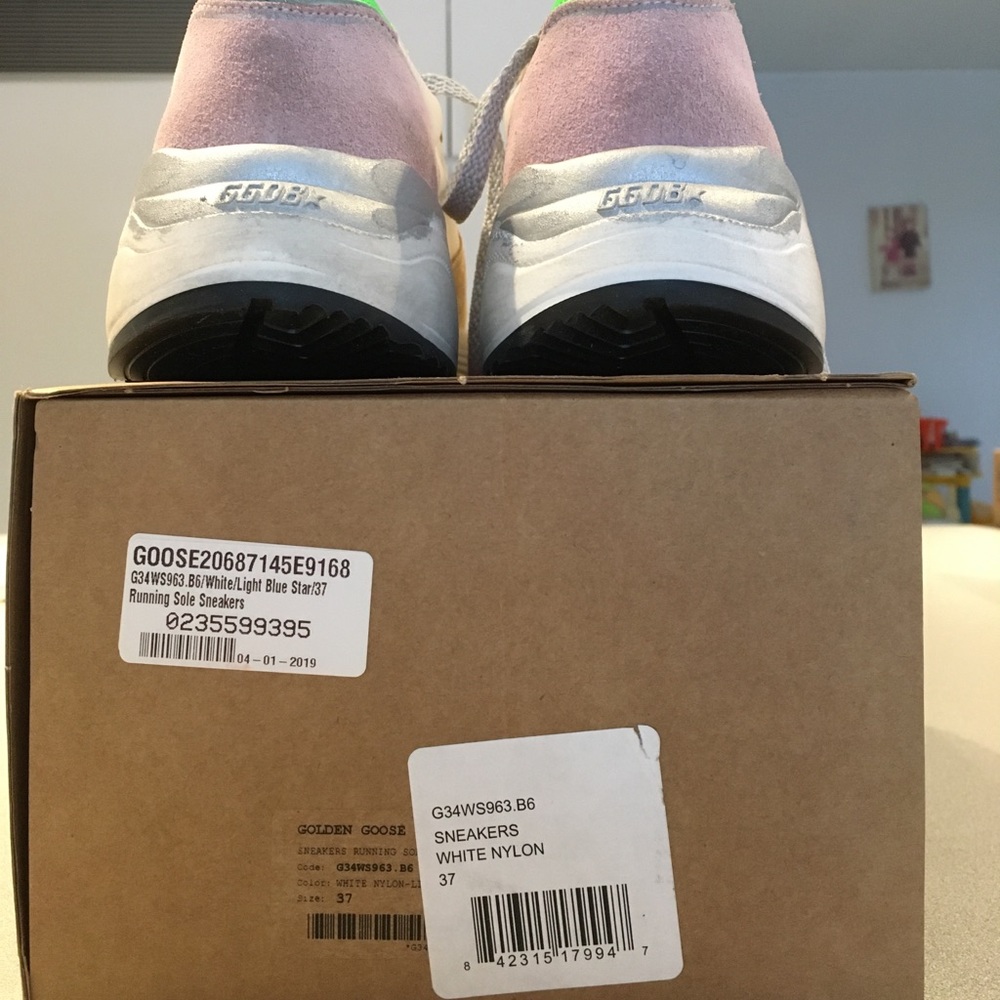 Golden Goose Running Sole Sneaker White/Blue NIB - Picture 3 of 8